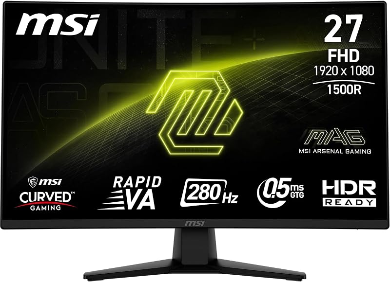 MSI MAG 274CXF 27 Inch FHD Curved Gaming Monitor 280 Hz 0.5ms 1500R