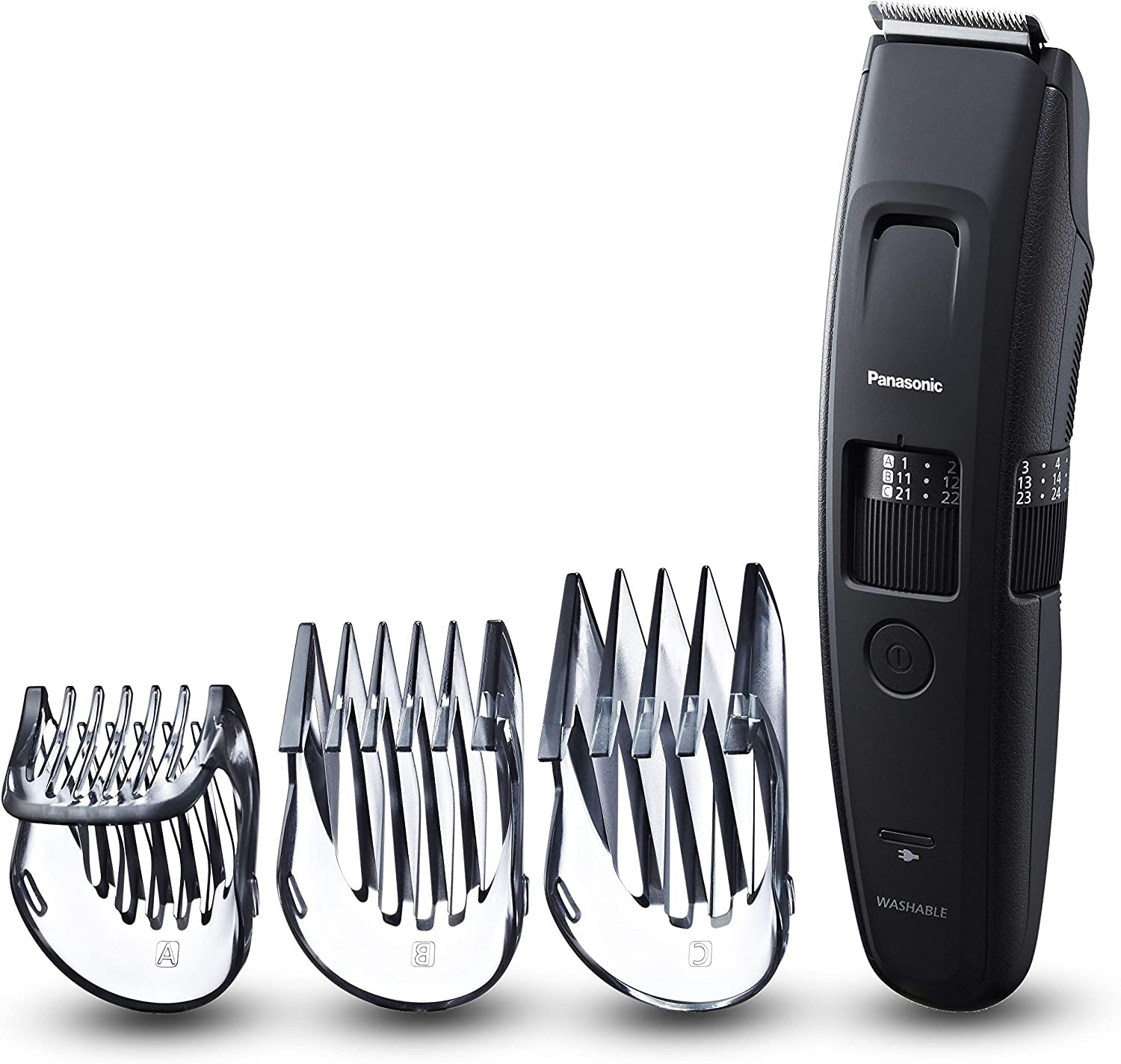 Panasonic ER-GB86 Wet & Dry Electric Beard Trimmer for Men, Rechargeable Mens Grooming Kit, Sharp & Durable Blades, 58 Cutting Lengths From 0.5mm to 30mm, 3 Attachments, Long beards