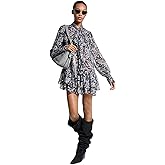 Michael Kors Women's Paisley Tie Neck Mini Dress