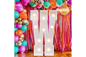 MAGIKIDZ Marquee Letter, 3FT Marquee Light up Letters,LED Light Up Letter W-DIY Party decorations, elevate your events with marquee letters 3 feet tall, perfect for Party, Birthday, Baby Shower