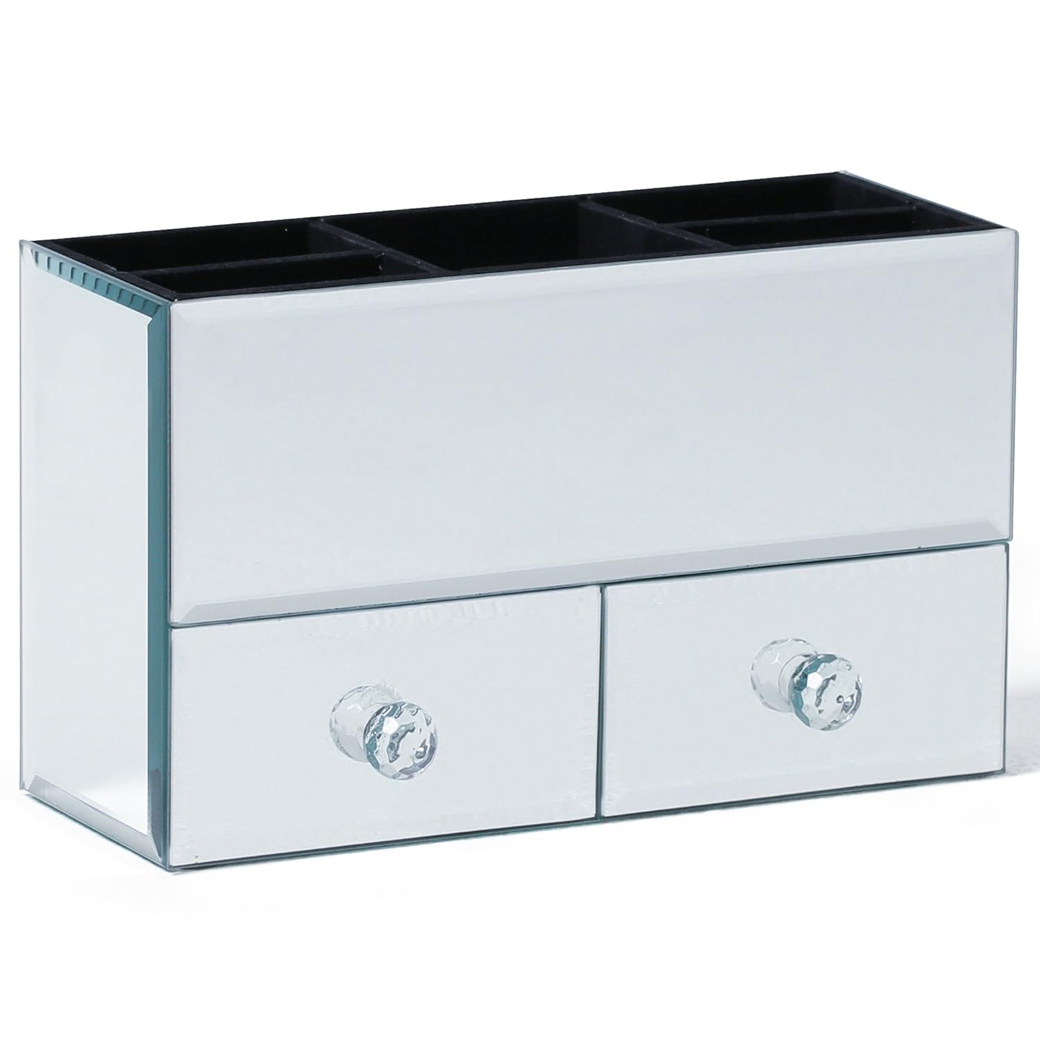Beautify Small Mirrored Glass Jewellery Box Makeup Organiser