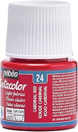 PEBEO Setacolor Light Fabric Paint 45ml Cardinal Red Water-Based view 3