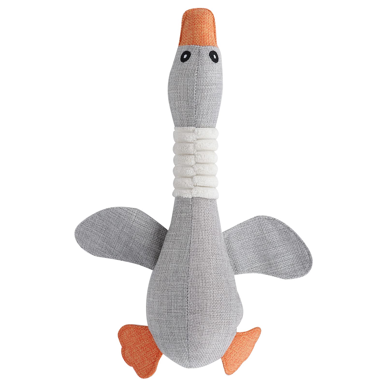 EVTSCAN Funny Dog Squeaky Goose Durable Chew Toys Dog Cat Play Interactive Toys Pets Supplies(white)