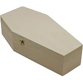 Creative Hobbies Medium 12 Inch Halloween Coffin Box - Fillable Hinged Box for Halloween D&eacute;cor, Party Favor, Goth, Decoration, Pet Casket