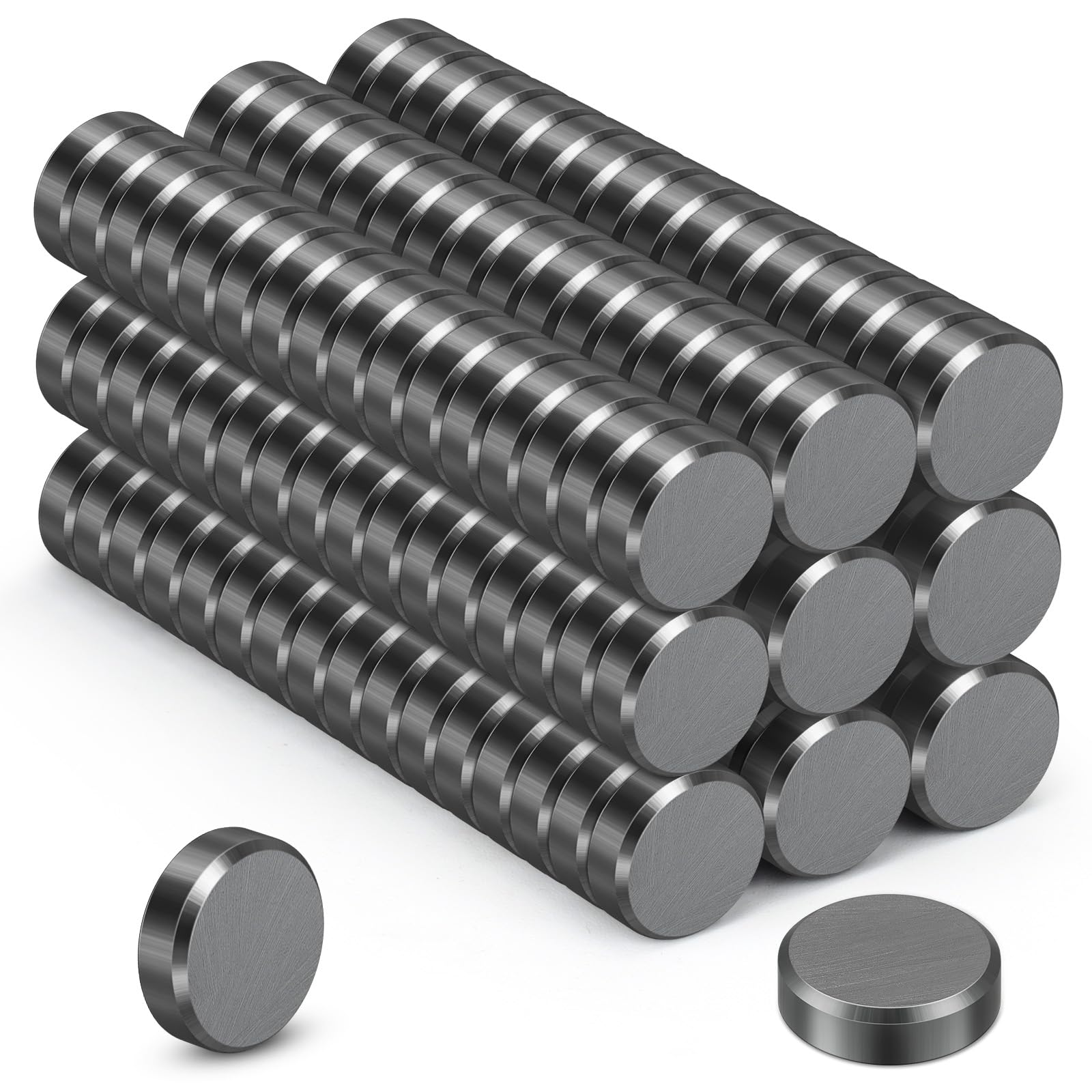 Wukong 150 Pack Ferrit Magnets - Strong, 15×5mm Black & Whiteboard Magnets for Crafts, Notice Boards and Office (0.59×0.02in)