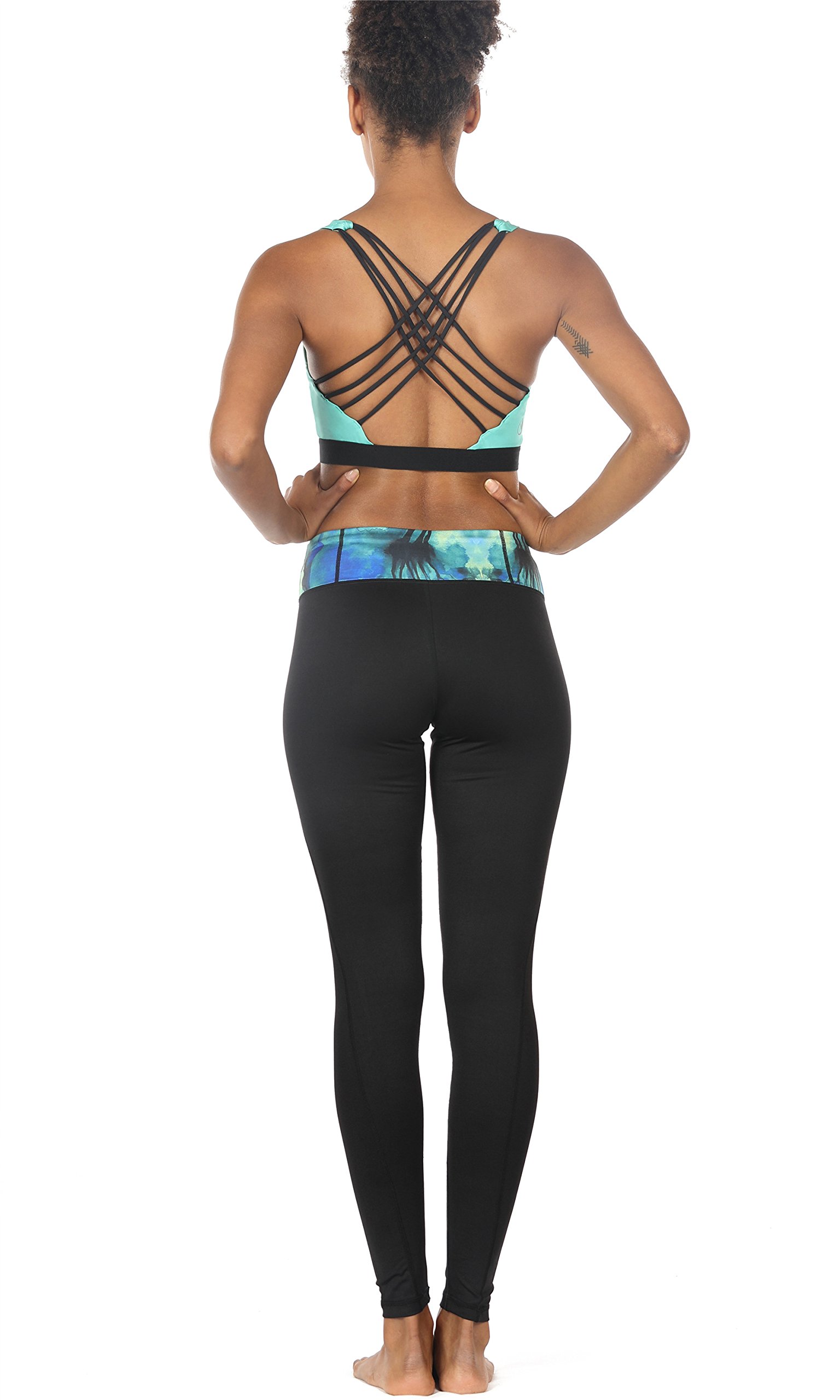 icyzone Women\'s Activewear Yoga Running Workout Pants Leggings Slim Fitted Tights (S, TREE)