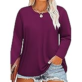 Plus Size Long Sleeve T Shirts Women Fall Tops Tshirts Tunic Casual Tee