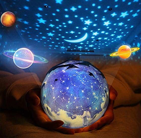 proyector giratorio de luz de estrella lampara de luz nocturna para bebes 6 modos luz decorativa luz de humor para ninos dormitorio infantil fiesta