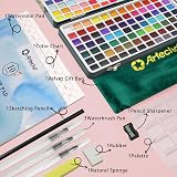 Artecho 168 Color Watercolor Set with Travel Box Brushes Papers view 3