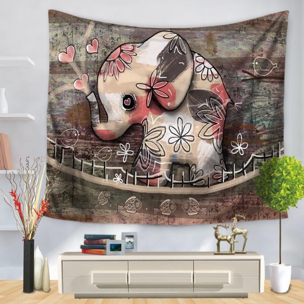 KRWHTS Elephant Tapestry Wall Hanging Decor Indian Home Hippie Bohemian (150130cm(60" 52"), 34)