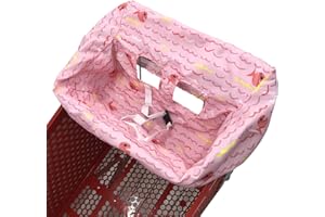 LOVE&GO Portable 2-in1 Grocery Cart Cover and High Chair Seat Cover for Baby (Pink Fish)