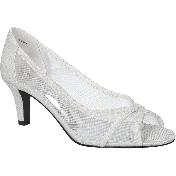 Amazon.com | Easy Street Women's Nobel Pump, Silver Satin, 6 | Pumps