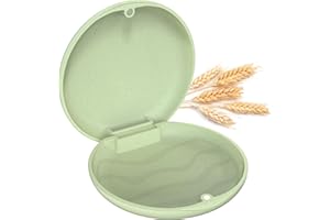 Ralegy Retainer Case, Slim Aligner Case, Natural wheat straw material (Green)