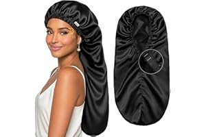 YANIBEST Long Bonnet Braid Bonnet for Sleeping Adjustable Satin Silk Bonnet for Braids Sleep Bonnet for Women Locs