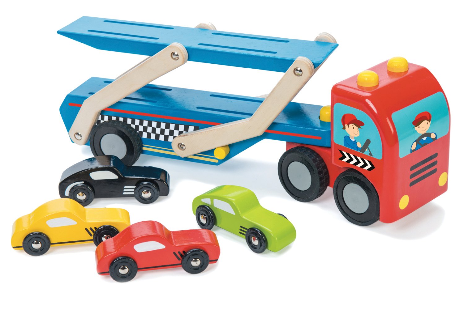 Le Toy Van Wooden Race Car Transporter Set Amazon.co.uk Toys & Games