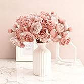 Embewhis 24 Stems Artificial Ranunculus Flowers - 96 Bloom Faux Silk Ranunculus Bouquet for Wedding Decorations, Home Décor, Holiday Arrangements & Large Event Centerpieces (Mixed Light Pink)