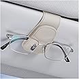 AICEL Sunglasses Holders for Car Sun Visor, Leather Eyeglasses Hanger Mounter, Magnetic Glasses Holder and Ticket Card Clip, Auto Interior Accessories Universal for SUV Pickup Truck