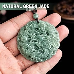 BJIMIDTI Dragon Jade Necklace Pendant Genuine Green