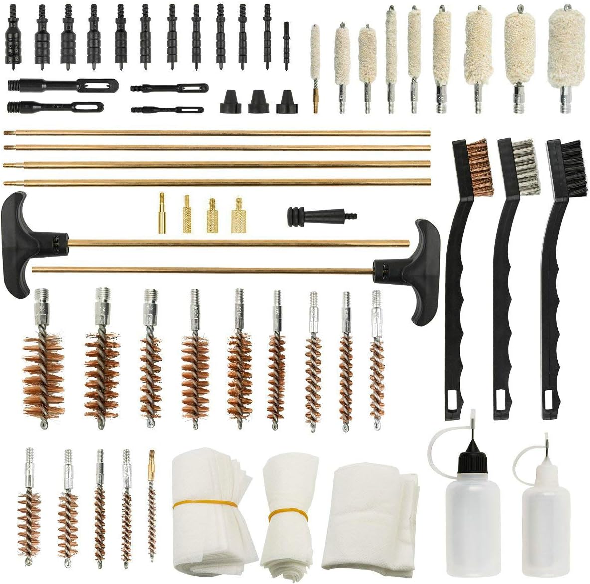 iunio Universal Gun Cleaning Kit for All Guns, Rifle, Shotgun, Handgun, Pistol, Hunting, Shooting, All Caliber, with Mat and Carrying Case (Black) : Sports & Outdoors
