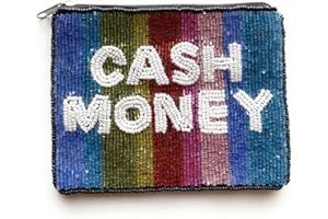 TWINE AND LOVE Cash Money Beaded Purse, Coin Pouch, Small Wallets for Her, Small Bag, Birthday Gifts, Cute Pouch Purse, Gift Card Bag