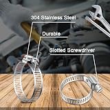 Leryati 10 Pcs Hose Clips 19-29mm 304 Stainless Steel Worm Drive Clamps view 4