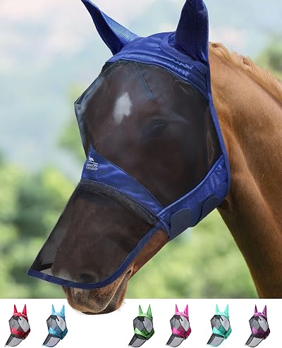 Harrison Howard CareMaster Pro Luminous Horse Fly Mask Large Navy