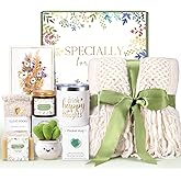 Get Well Soon Care Package for Women, Unique Birthday Gifts for Women, Thank You, Get Well, Sympathy Gift Baskets Spa Gifts Inspirational Friendship After Surgery Gift Blanket, Box for Her Grandma
