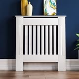 Vida Designs Chelsea Radiator Cover White Small Modern Vertical Slat view 3