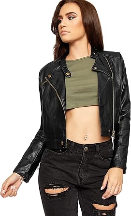short leather look jacket