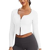 Workout Jackets for Woman Long Sleeve Workout Tops Double Zip Up Running Gym Athletic Cropped Shirts
