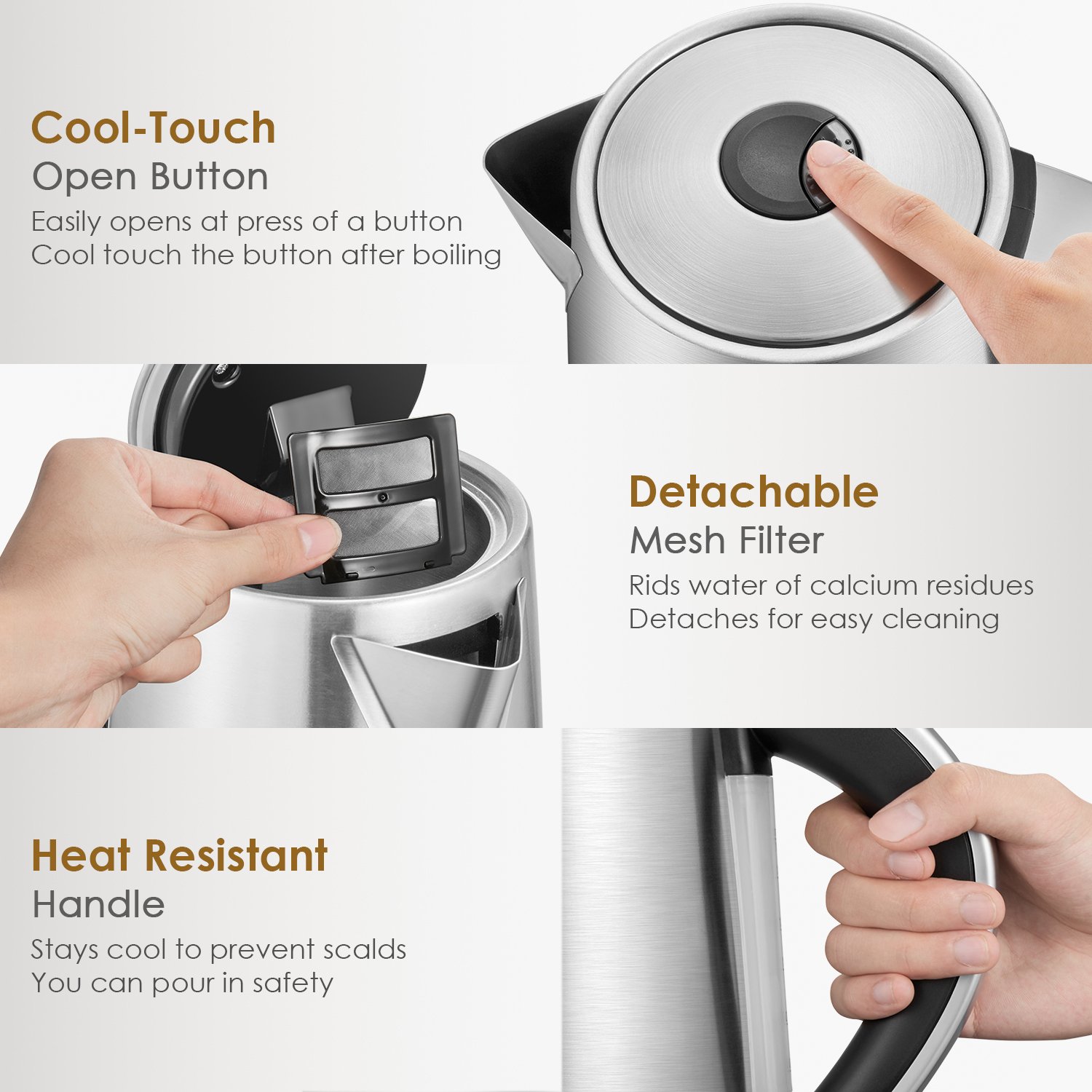 Aicok Electric Kettle Variable Temperature Tea Kettle, Stainless Steel