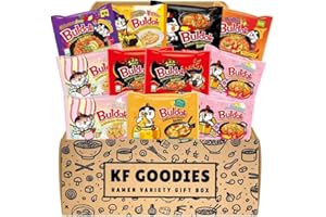KF GOODIES Korean Ramen Variety Pack Gift Box (11 Count) – Spicy Buldak Noodle Assortment for Birthdays, College Care Packages, Office Snacks, and Gift Baskets