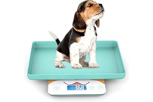 ICARE-PET Pet Scale for Newborn Puppy and Kitten, Pet Scale with Detachable Tray for Dog Whelping Nursing, Weigh Pets Baby in Grams, 33lbs (±1 Gram) (Blue)