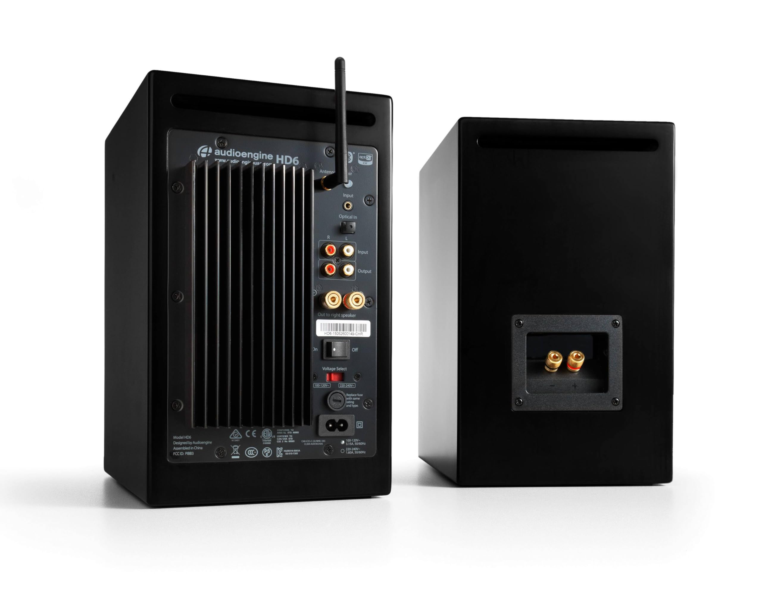 Audioengine HD6 Black Powered Bookshelf Stereo Speakers and S8 Black Subwoofer with Remote
