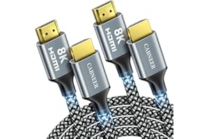 8K HDMI Cable 10 ft 2Pack, CABNEER 48Gbps High Speed HDMI 2.1 Cable, Braided HDMI Cable 2.1 8K 60Hz 4K 120Hz Support for HDR 