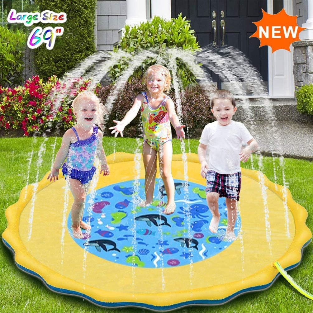 Splash Pad, Sprinkler for Kids and Toddler Pool for Learning 3in1 69