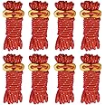 Smithok 8 Pack High-Reflective Guy Lines 4mm Tent Cords High-Strength Lightweight Camp Ropes with Aluminum Adjuster Tensioner for Tent, Tying Down Tarps, Camping Tent, Outdoor Packaging (Red, 13ft)