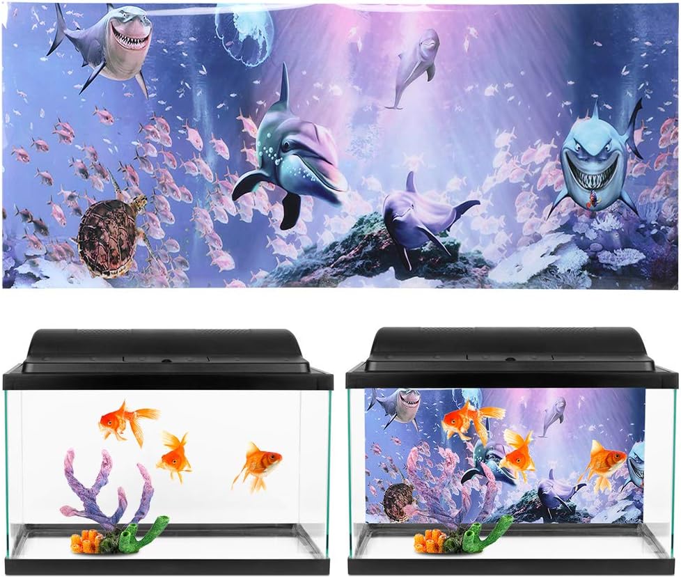 PVC High Transparency Colorful Pattern Aquarium Background Sticker
