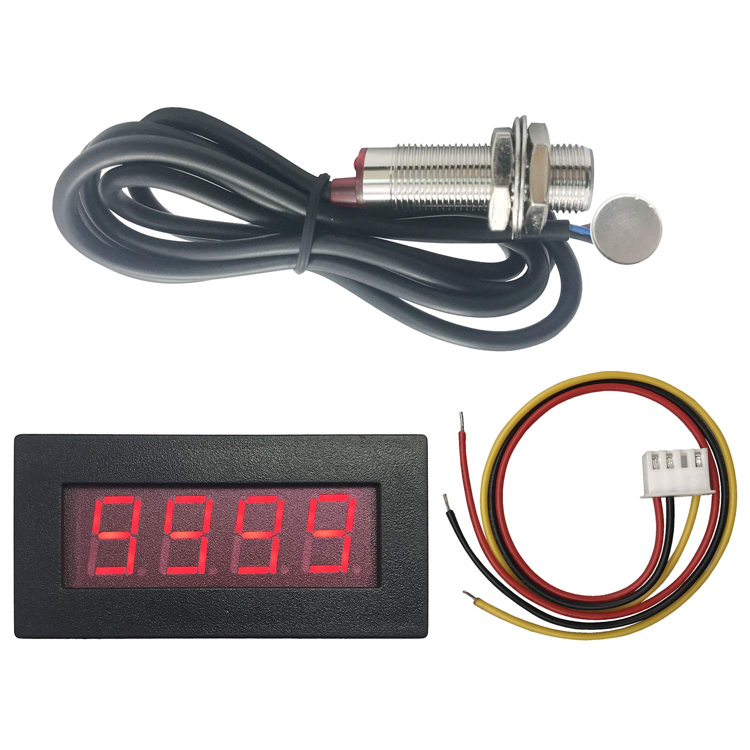 Mua 4 Digital Red LED Tachometer RPM Speed Meter + Hall Proximity