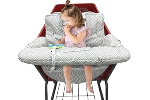 PandaEar Shopping Cart Cover for Baby, 2-in-1 Grocery Cart Cover & Baby Highchair Cover for Infant, Toddler -Grey