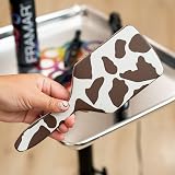 FRAMAR Paddle Brush for Thick Curly Hair Detangler Wet Hair Cow Print view 4