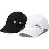 LADY&HOME Mr and Mrs Hats,Bride Groom Hats,Honeymoon Essentials Wedding Engagement Gifts for Couples