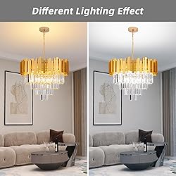 Aixialin Modern Gold Crystal Chandelier 4 Tiers