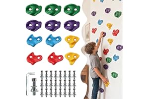 SREHRLY 12 PCS Large Rock Climbing Holds for Kids, Large Climbing Holds Adult Rock Wall Holds Climbing Rock Wall Grips for Indoor and Outdoor Playground Play Set with Hardware
