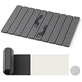 Dayacoco Non Slip Stone Bath Mat, 23.2 x 15.3 in Foldable Quick Dry Stone Shower Mat, Diatomaceous Earth Bath Mat for Bathroom, Kitchen, Easy to Clean (Grey)