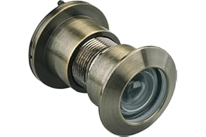 TOGU TG3828YG-ABZ Solid Brass UL Listed HD Glass Lens 220-degree Door Viewer Peephole with Heavy Duty Privacy Cover for 1-3/5" to 2-1/6" Doors, Antique Bronze Finish