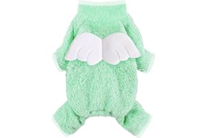 FURRYMONG Dog Pajamas Small Dog Sweaters - Winter Warm Dog Jumpsuit, Soft and Stretchy 4 Legged Fleece Dog Clothes for Small Dogs Girl Boy (XX-Small, Green)