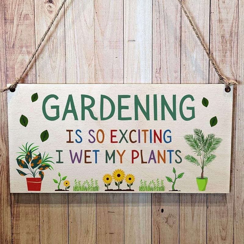 Second Ave Gift Company Gardening Is So Exciting Wooden Hanging Plaque