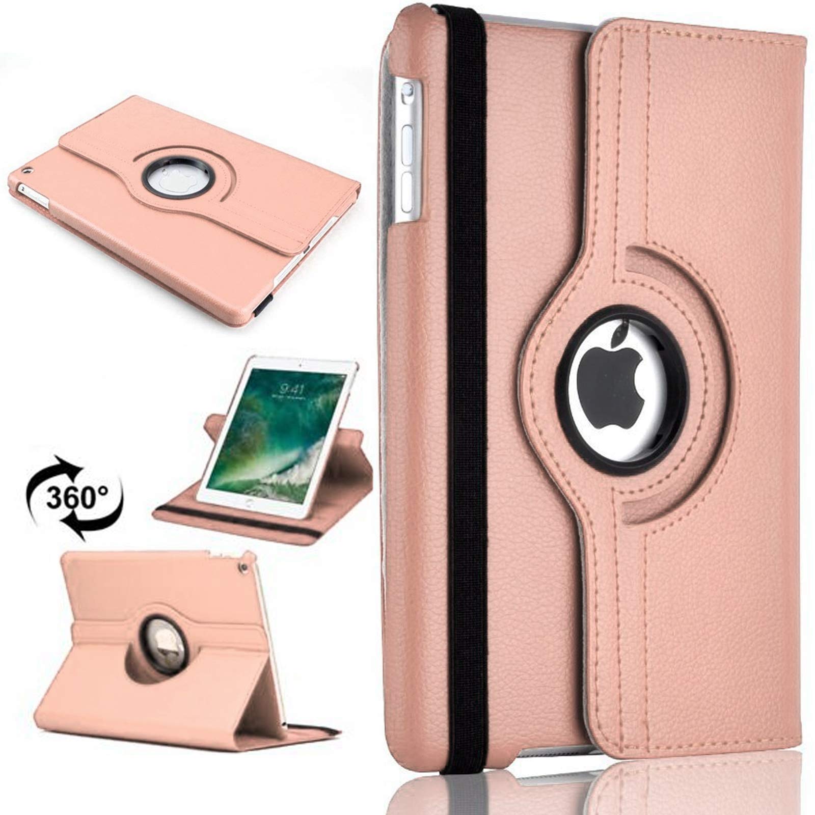TechDealsUK iPad 9th, 8th, 7th Generation 10.2" (2019, 2020, 2021) 360° Rotating Stand Case - Rotate Cover iPad 10.2 (Rose Gold)