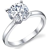 Metal Masters Women's 2Ct. Solitaire Round Brilliant Cubic Zirconia Sterling Silver 925 Wedding Engagement Ring